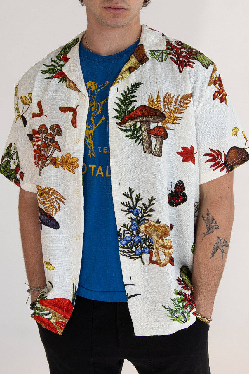 Mushroom Forager Textured Button Up Shirt