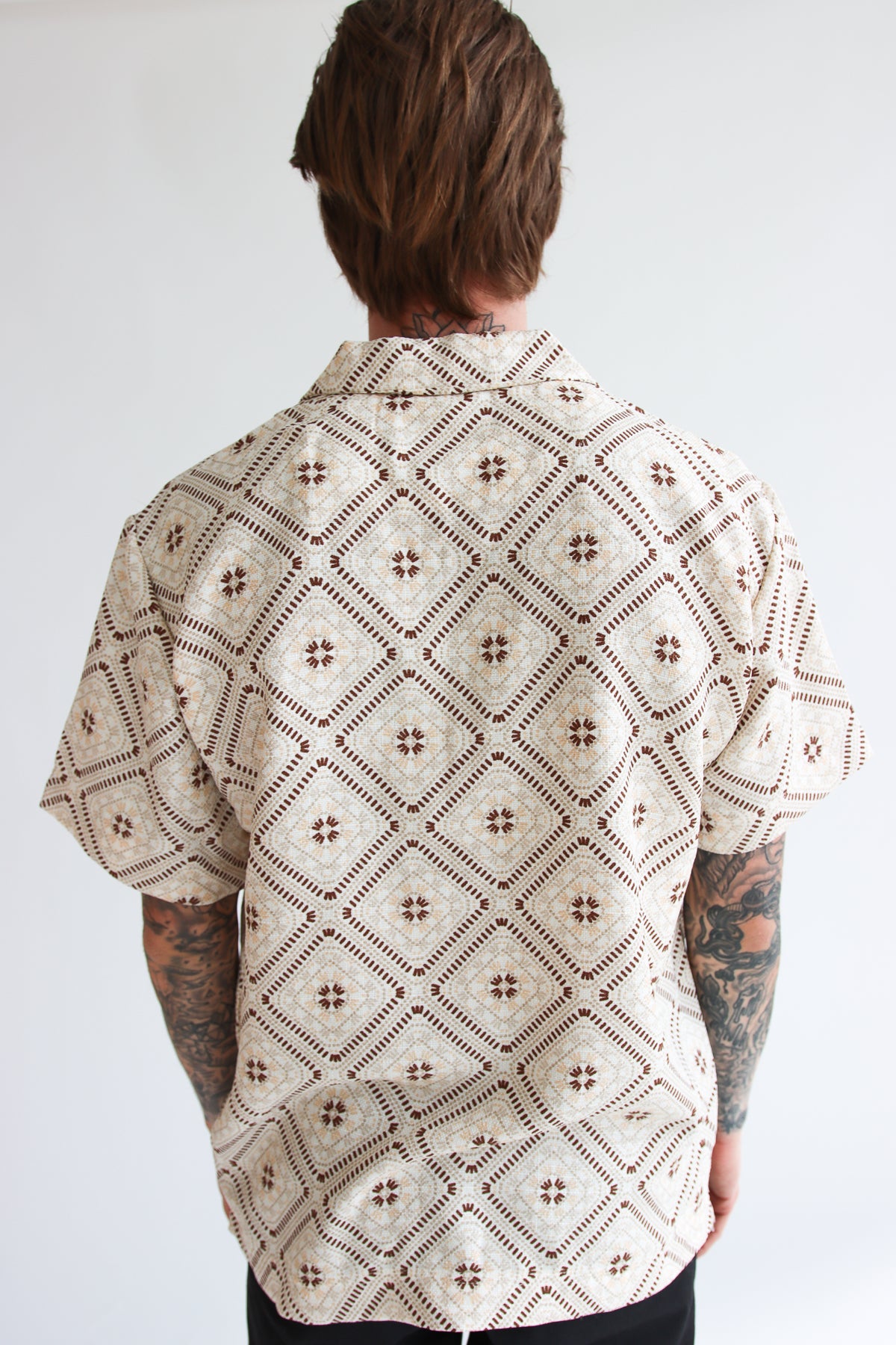 Granny Squares Woven Button Up