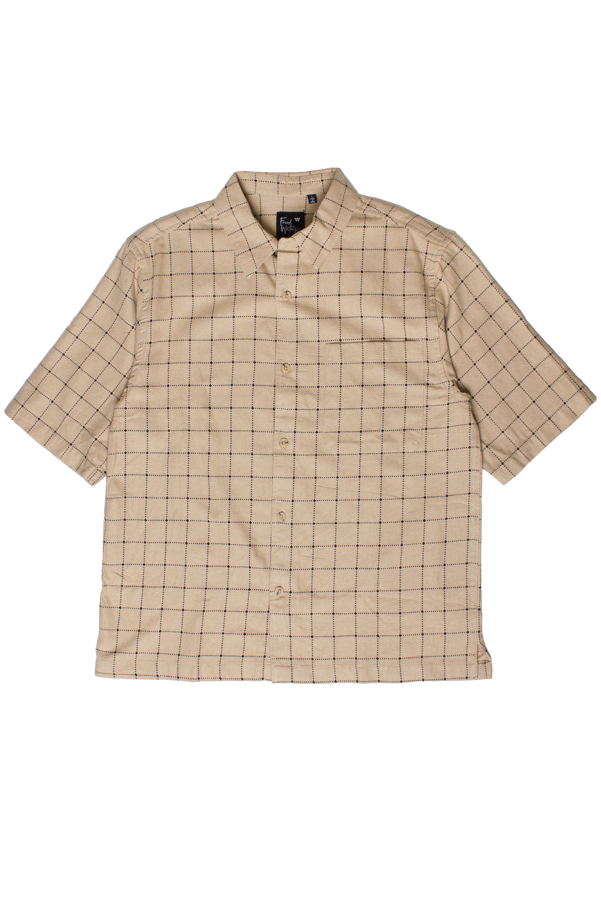 Grid Pattern Button Up Shirt