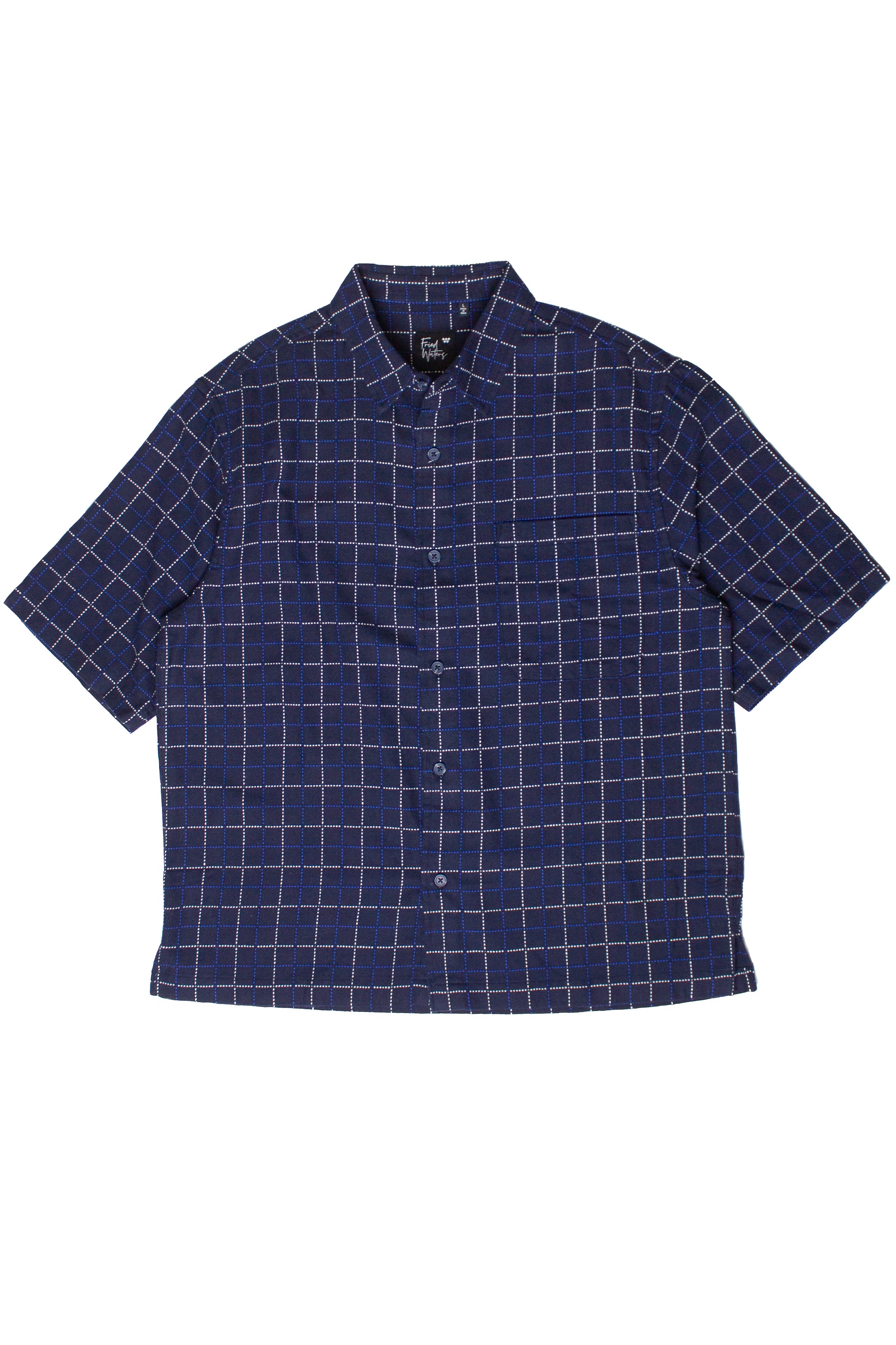 Grid Pattern Button Up Shirt
