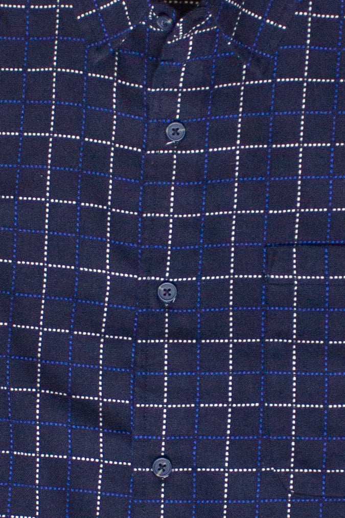 Grid Pattern Button Up Shirt