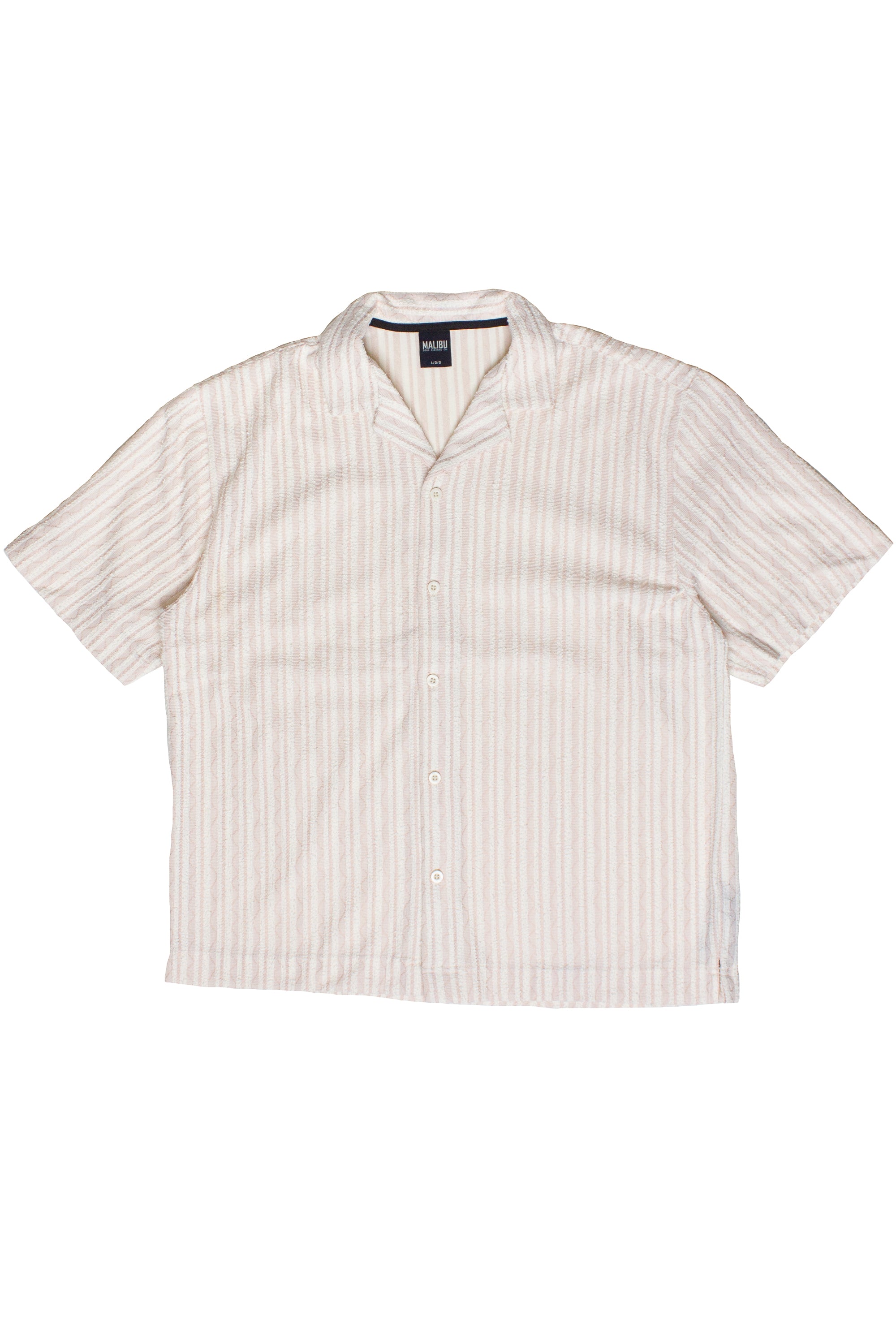 Boucle Stripe Textured Button Up Shirt - Pink