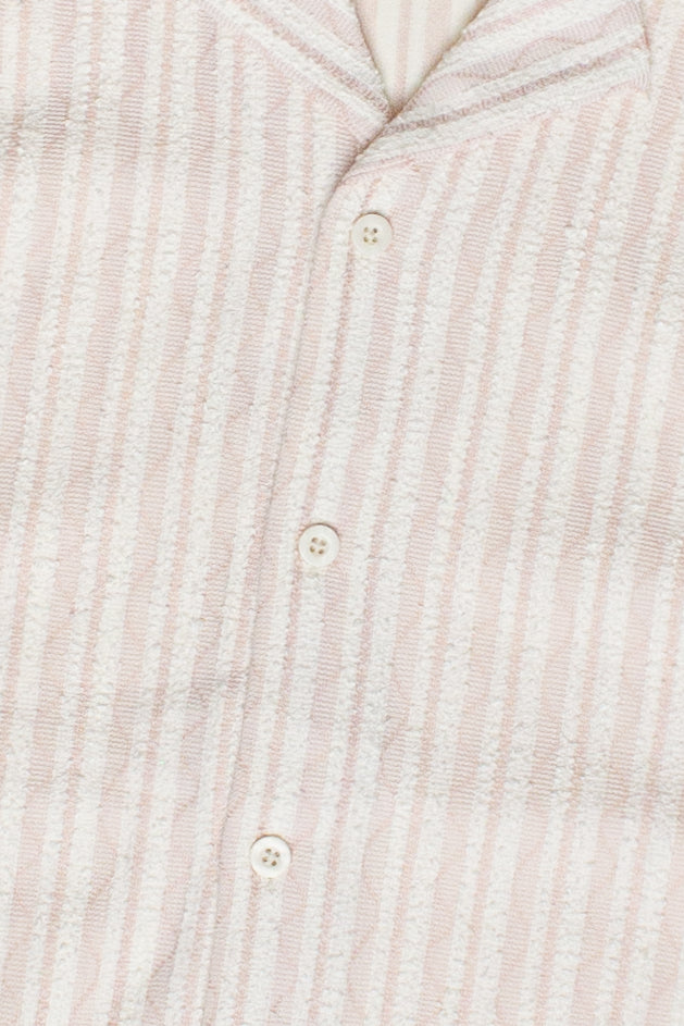Boucle Stripe Textured Button Up Shirt - Pink