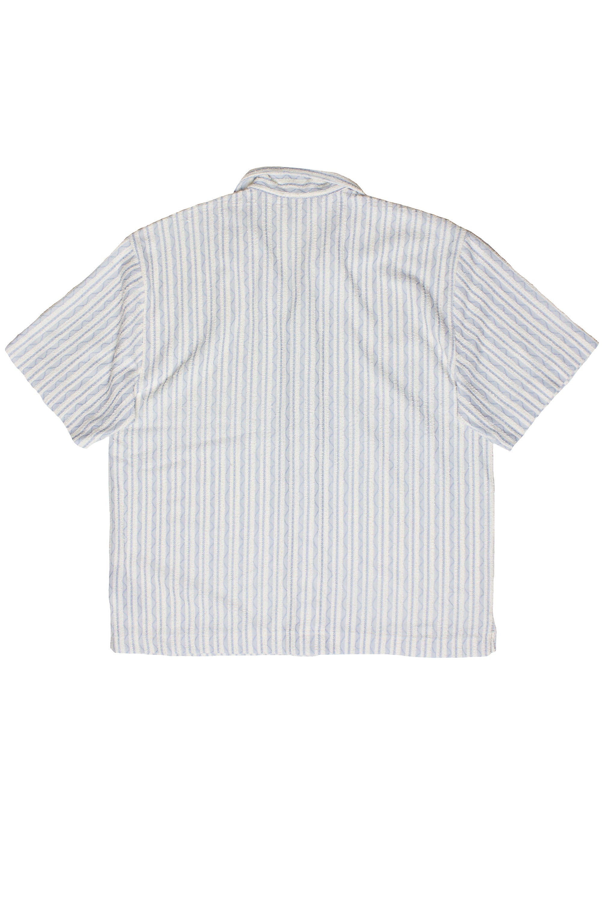 Boucle Stripe Textured Button Up Shirt - Light Blue