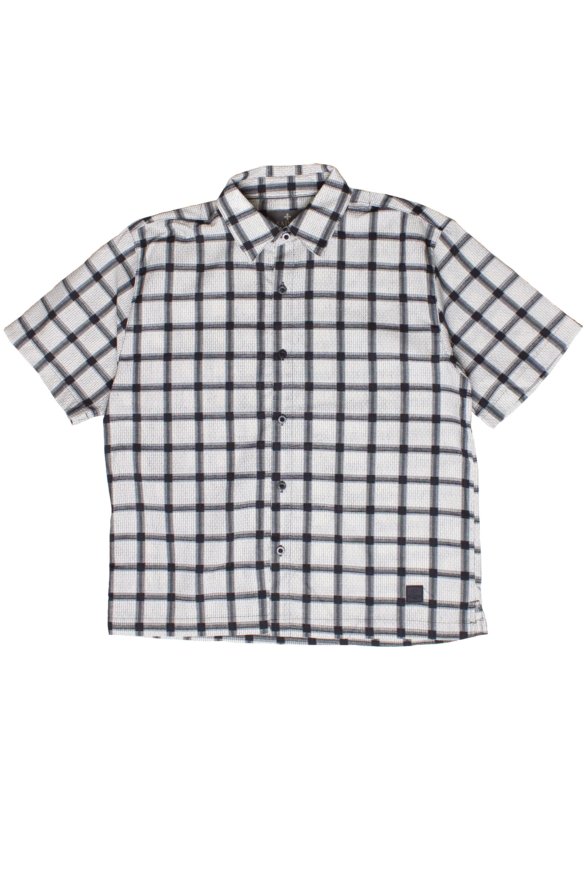 Checker Plaid Button Up Shirt - Black