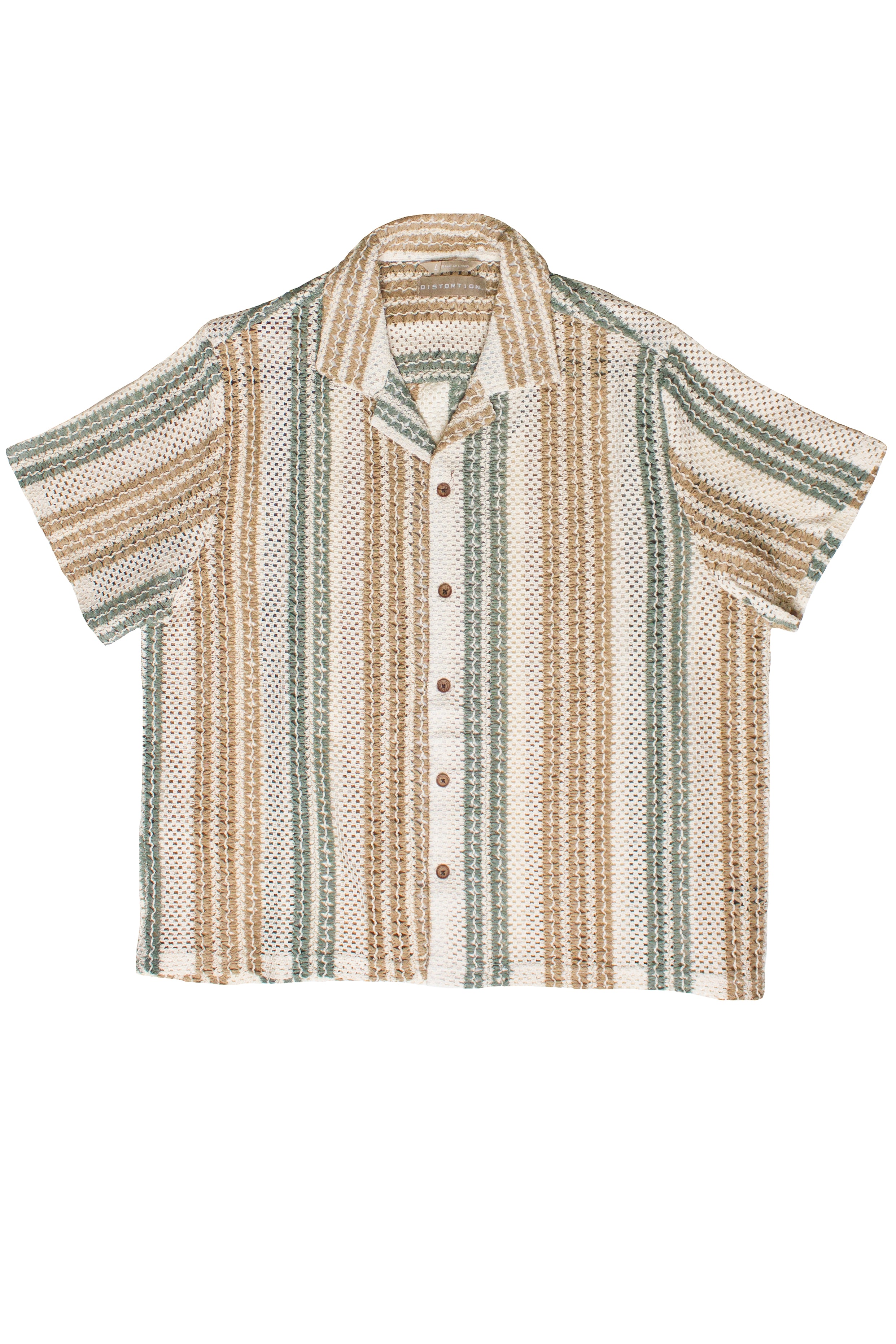Crochet Striped Button Up Shirt