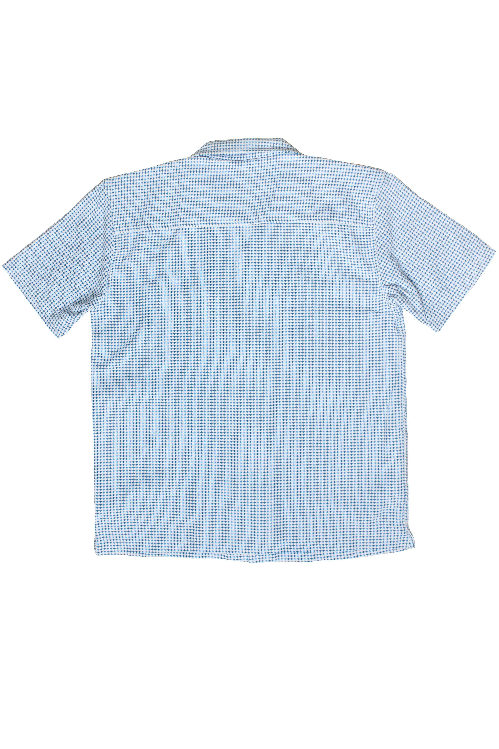 Weave Pattern Button Up Shirt - Blue