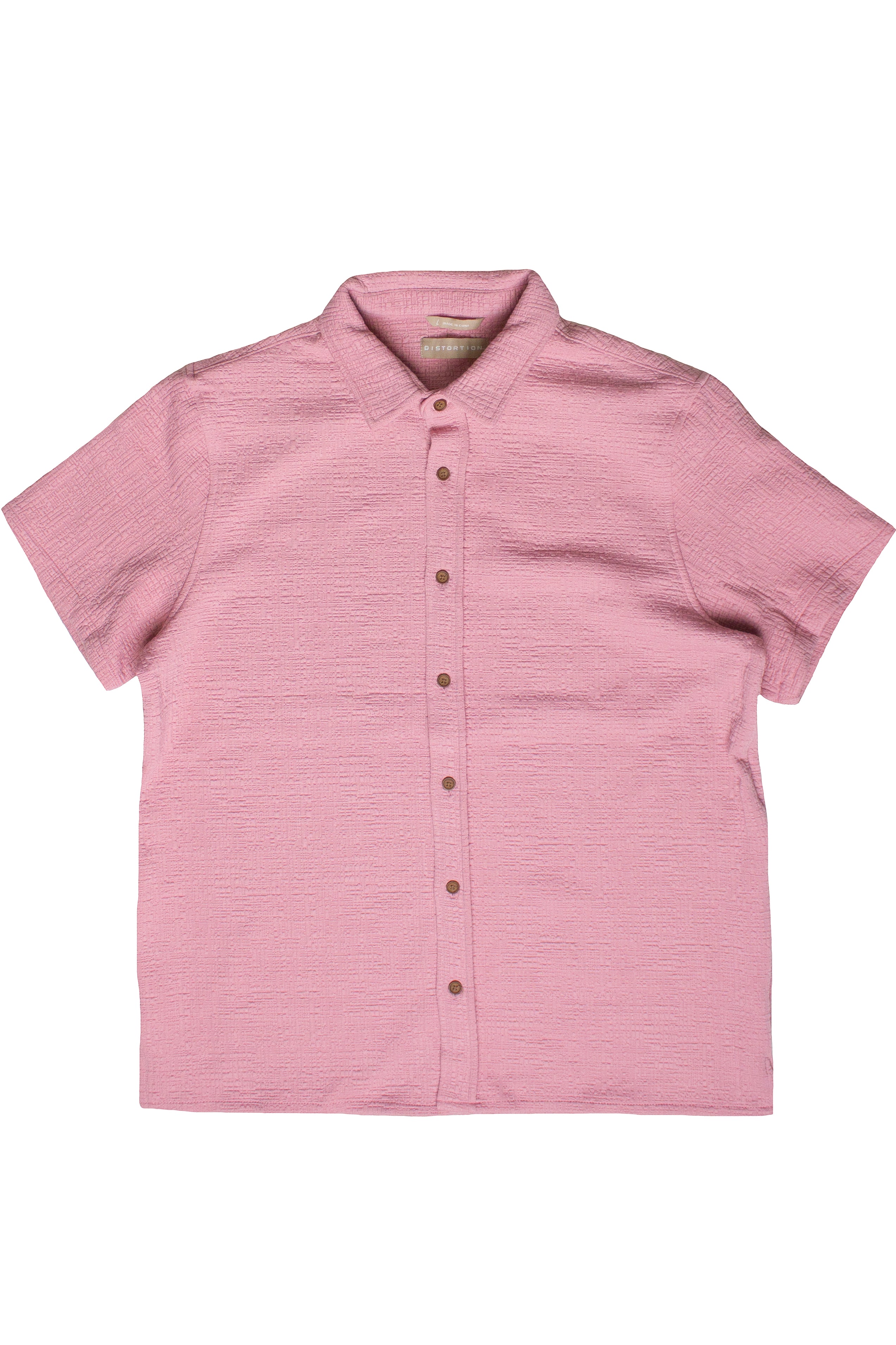 Textured Heavyweight Button Up Shirt - Pink