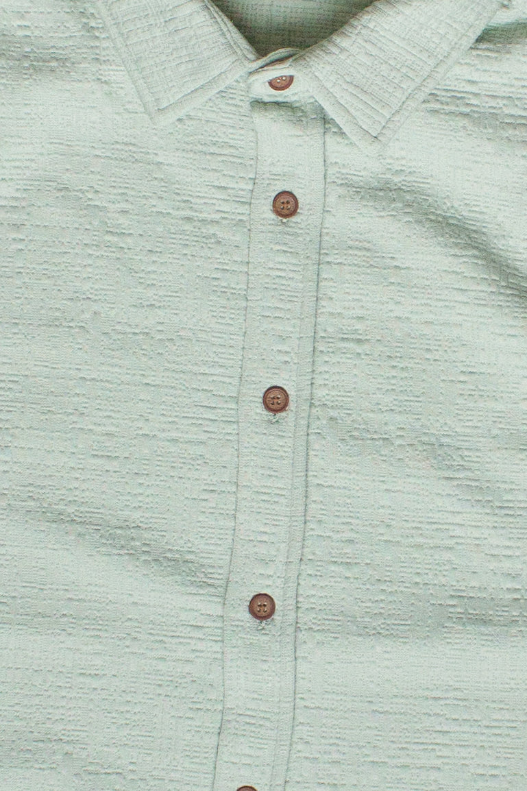 Textured Heavyweight Button Up Shirt - Sage