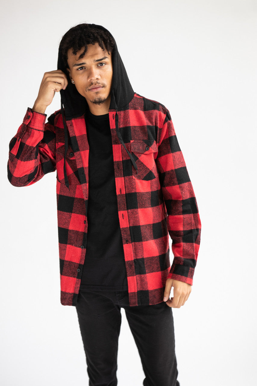 Hooded Flannel Shirt