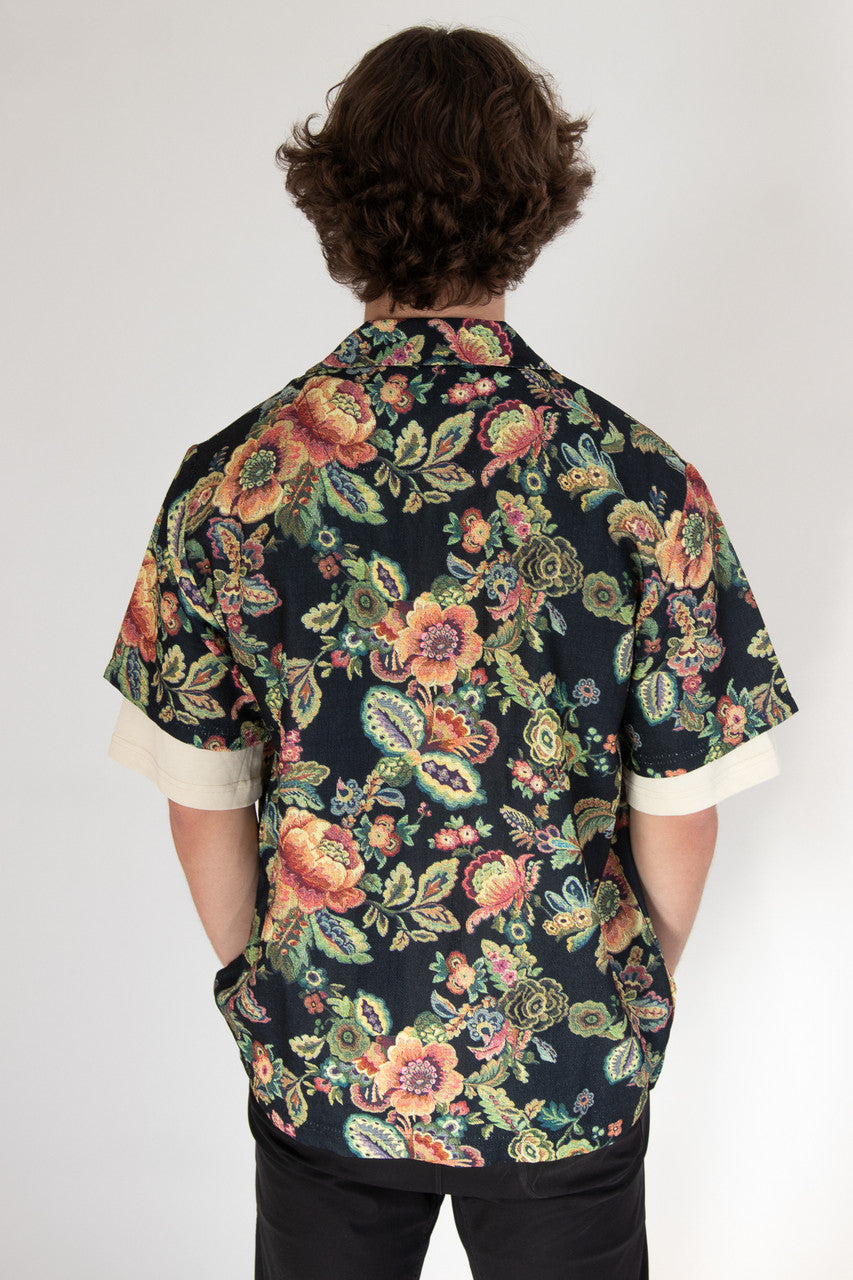 Tapestry Style Floral Button Up Shirt