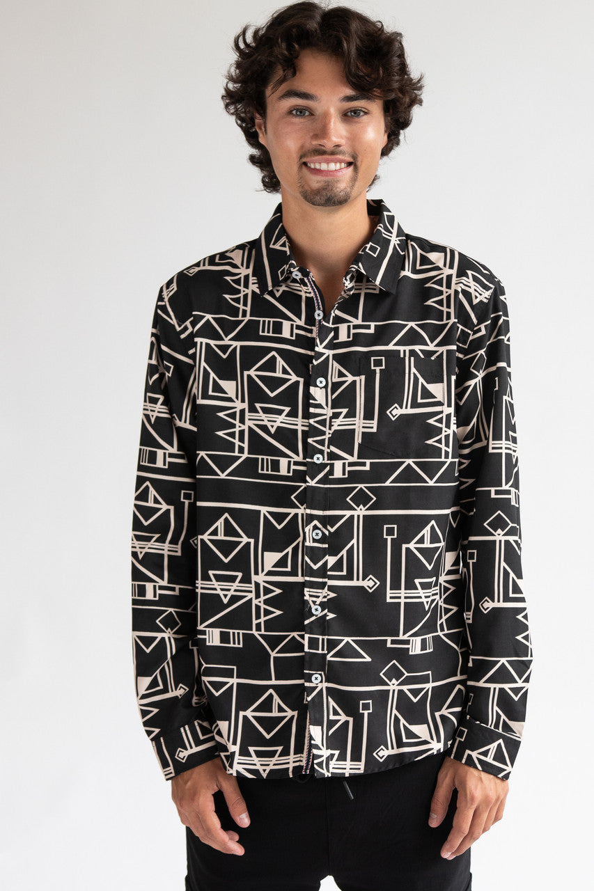 70's Geometric Button Up Shirt