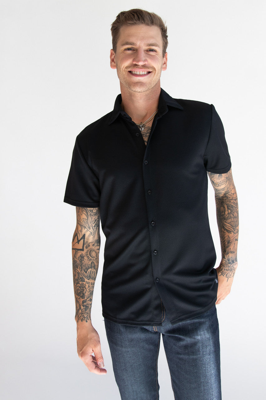 Heavyweight Knit Button Up Shirt