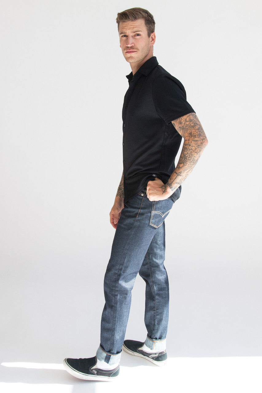 Heavyweight Knit Button Up Shirt