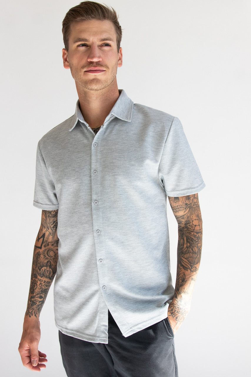 Heavyweight Knit Button Up Shirt