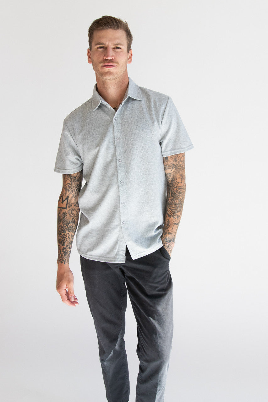 Heavyweight Knit Button Up Shirt