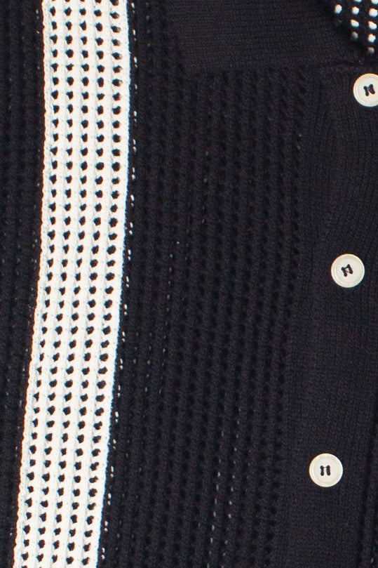 Crochet Bowling Style Button Up Shirt