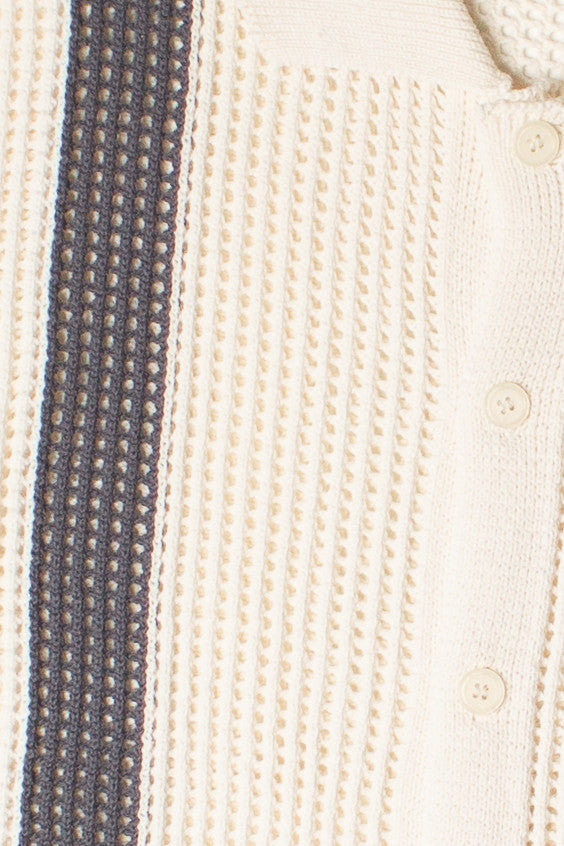 Crochet Bowling Style Button Up Shirt