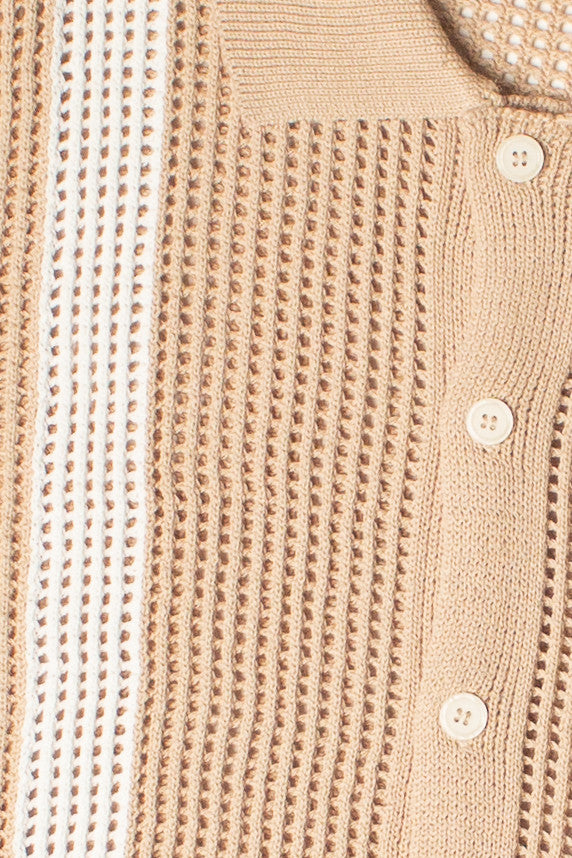 Crochet Bowling Style Button Up Shirt