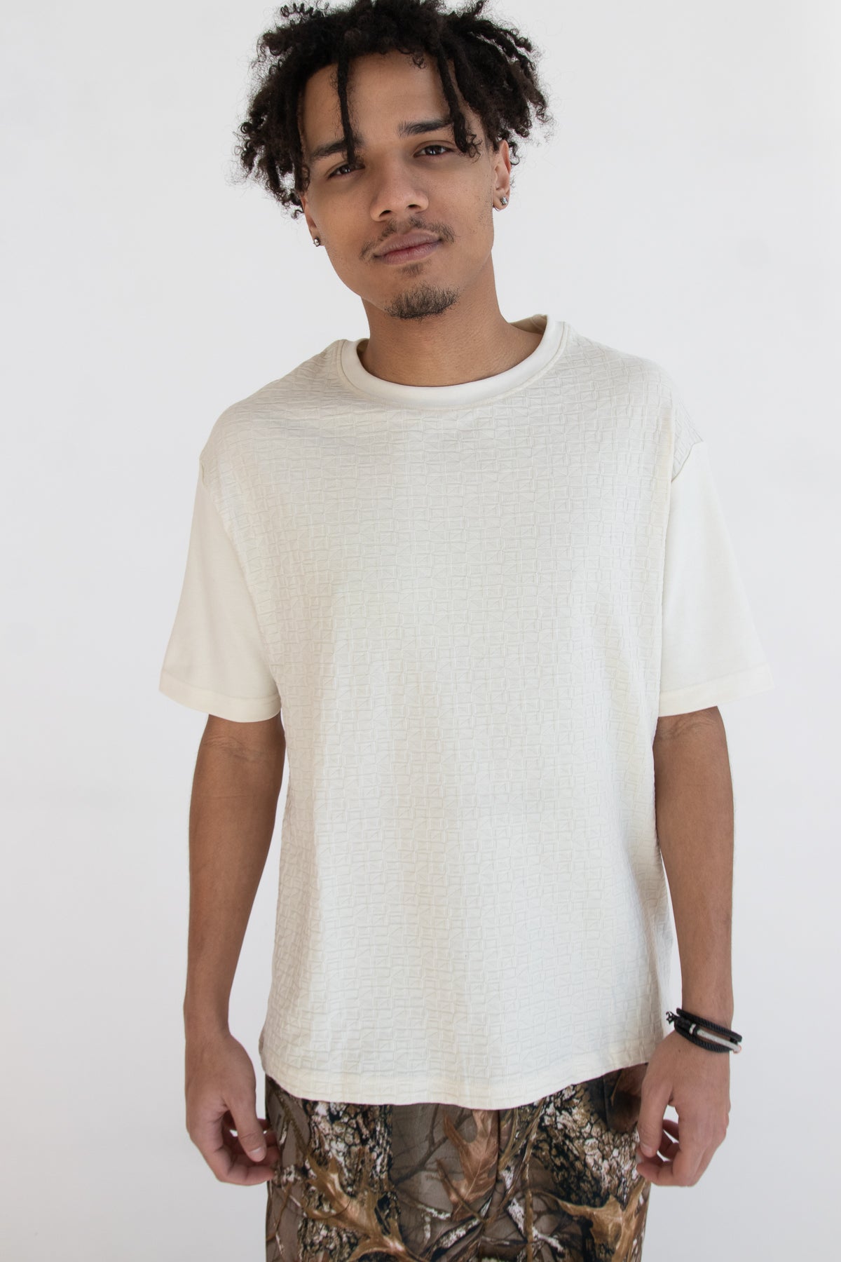 Cream Textured Tee