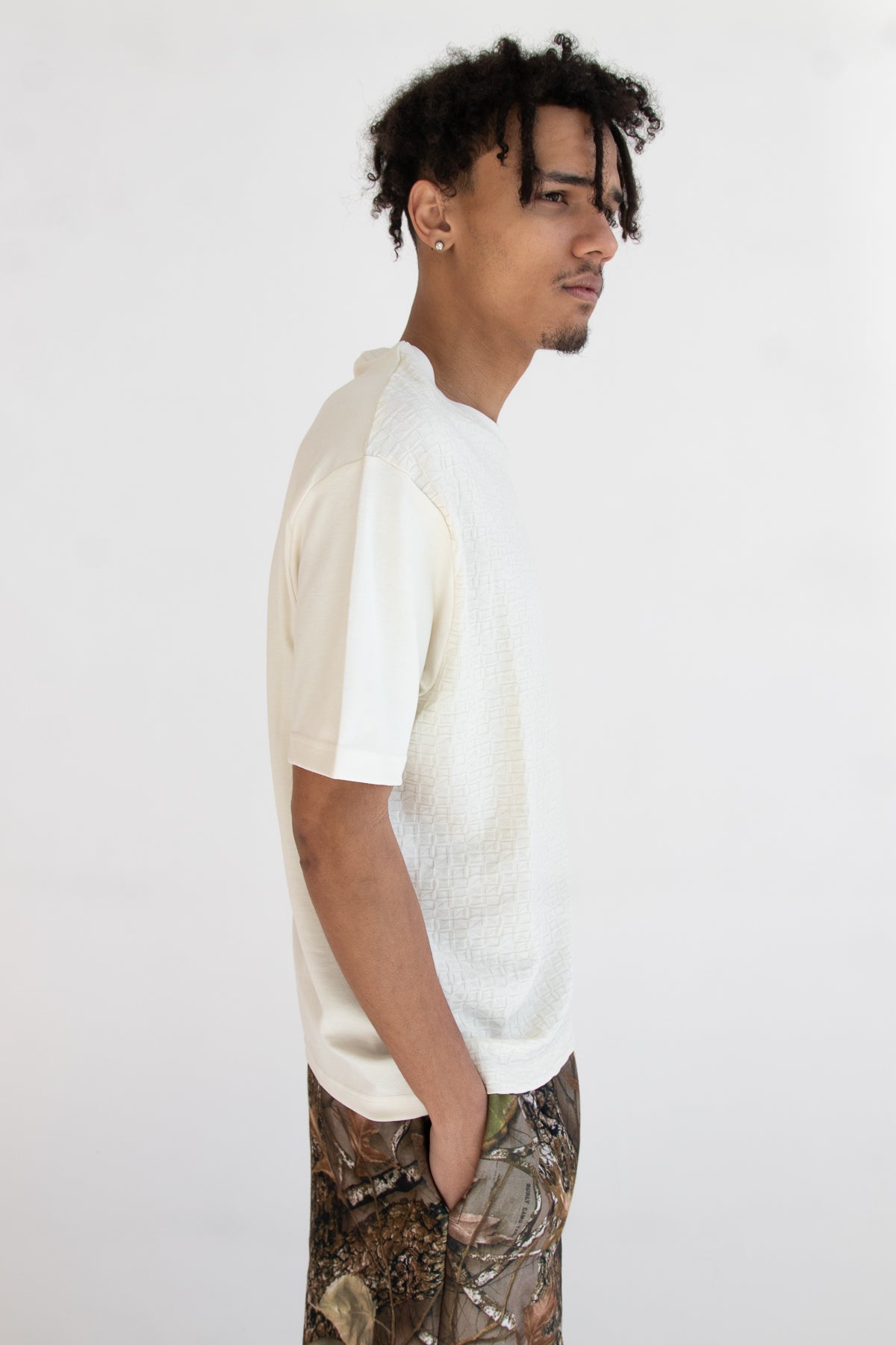 Cream Textured Tee