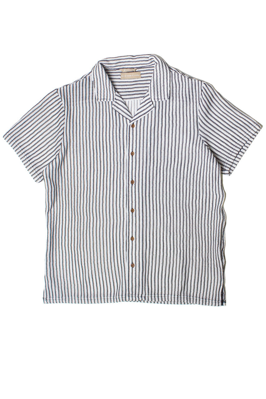 Mini Zigzag Knit Button Up Shirt