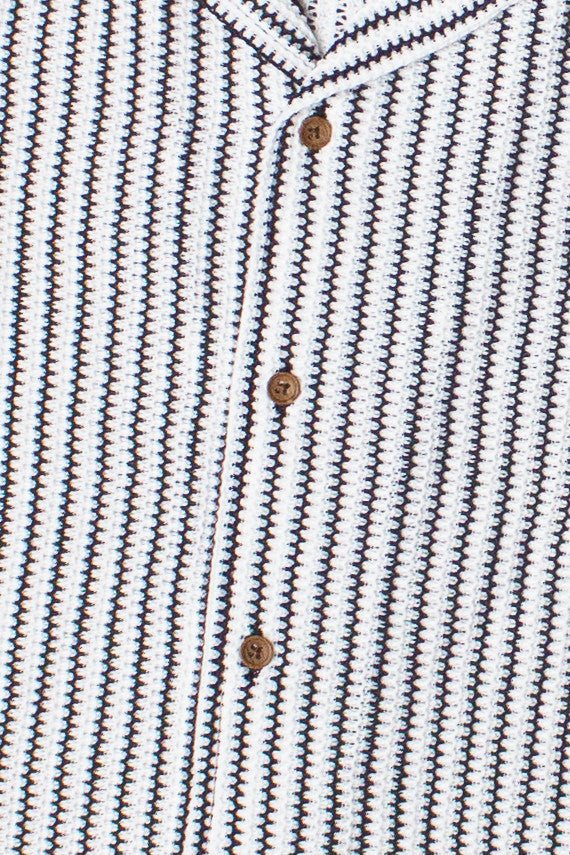 Mini Zigzag Knit Button Up Shirt