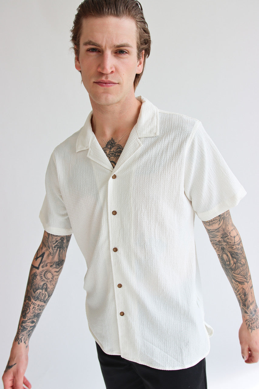 Lightweight Textured Button Up Shirt