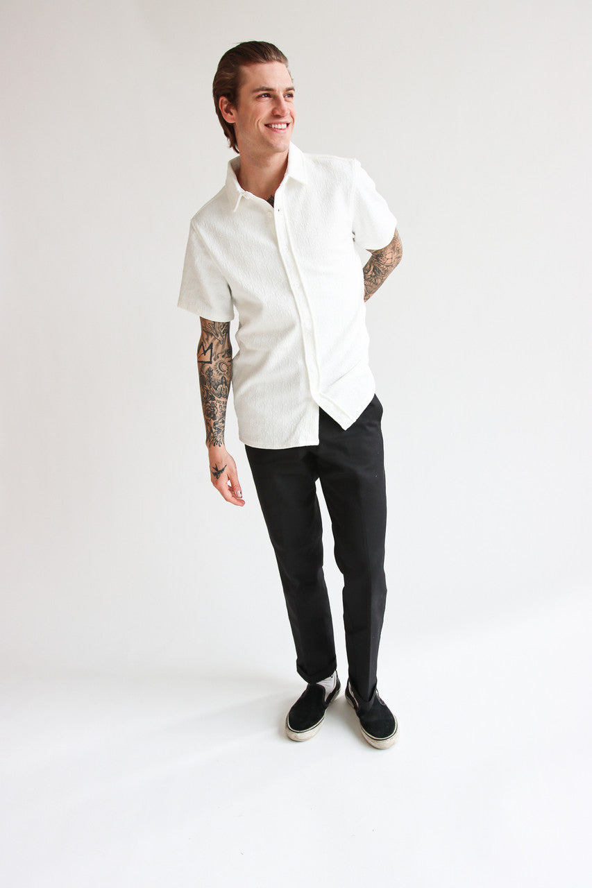 Heavyweight Textured Knit Button Up Shirt