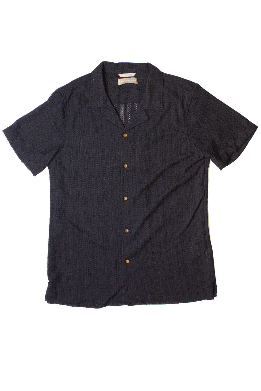 Lightweight Open Knit Button Up Shirt