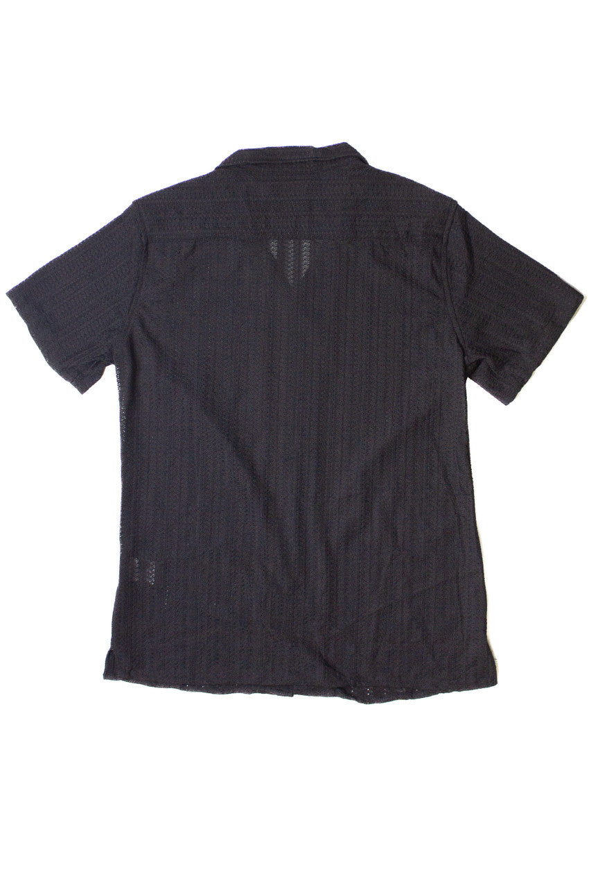 Lightweight Open Knit Button Up Shirt