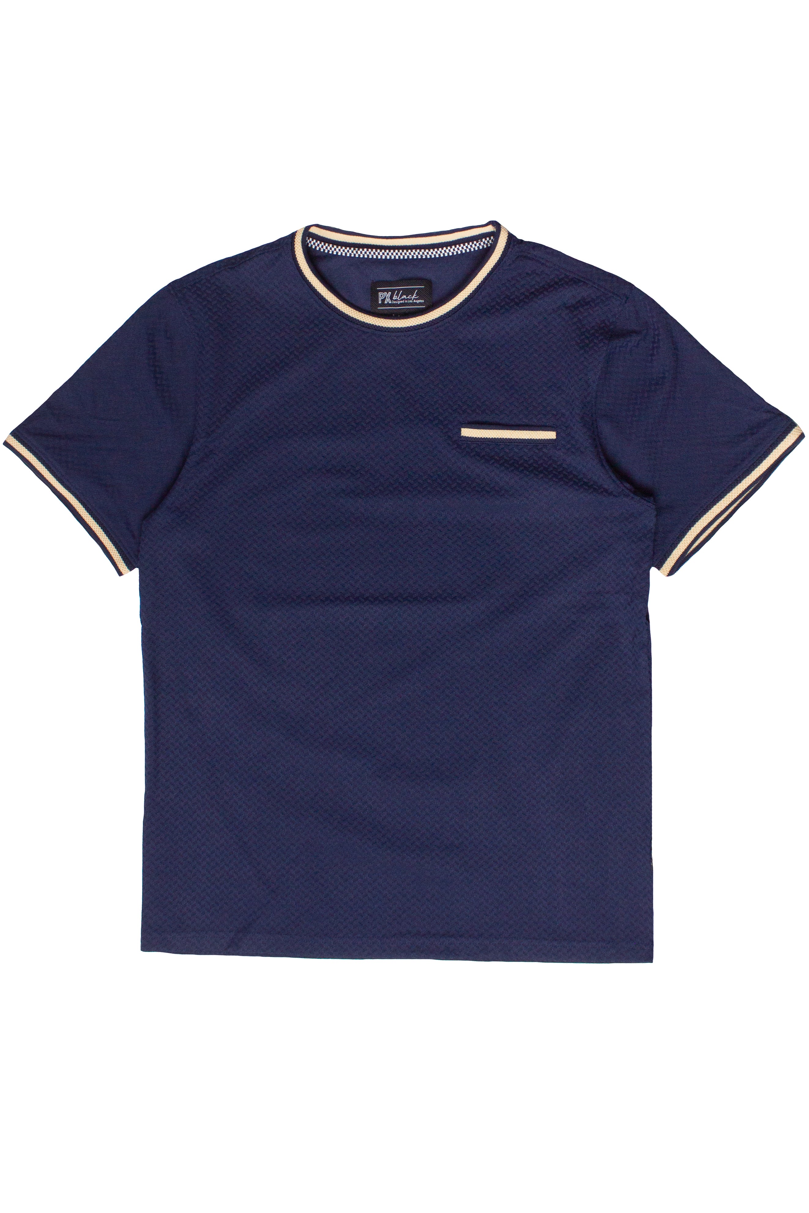 Textured Trim T-Shirt - Navy