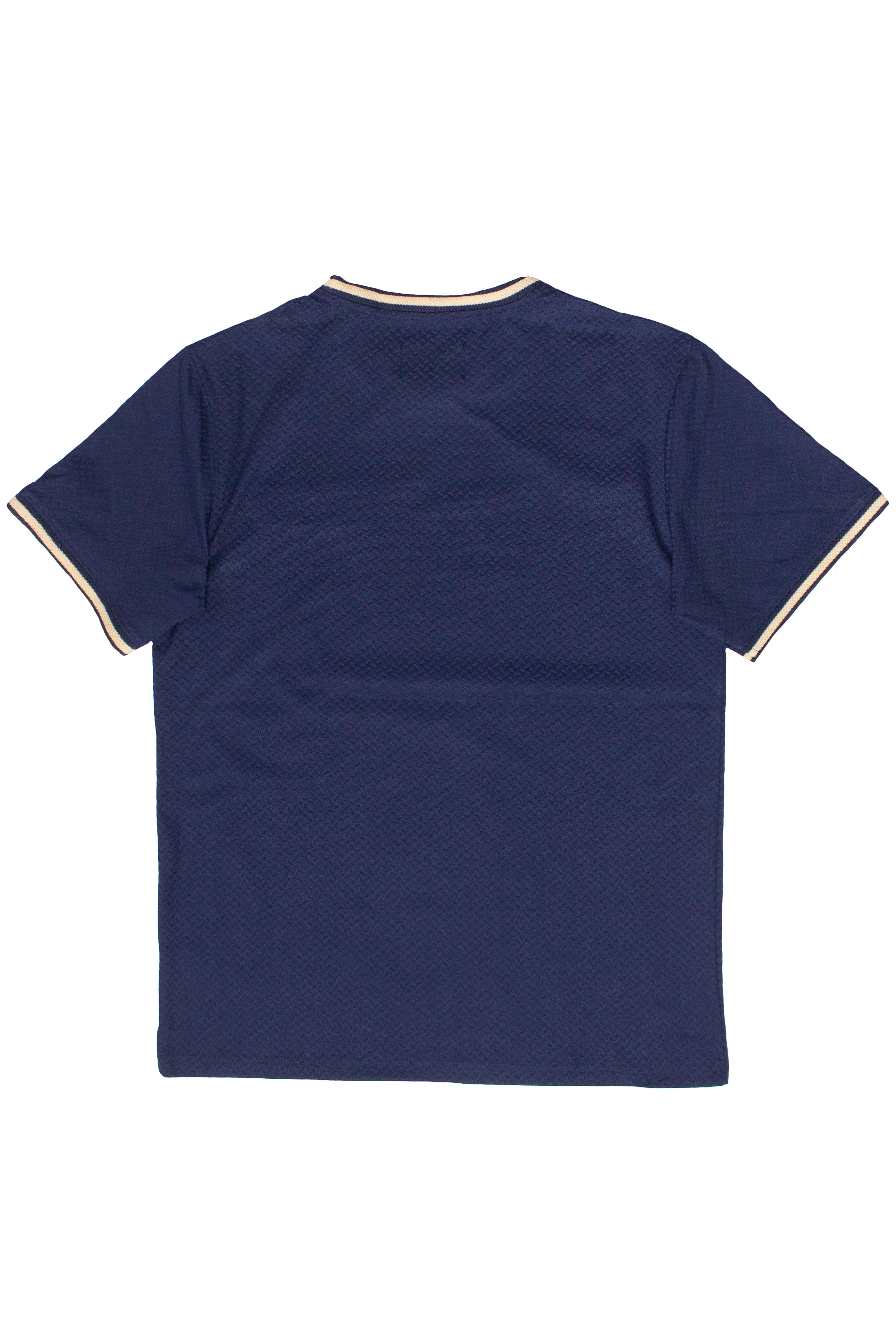 Textured Trim T-Shirt - Navy