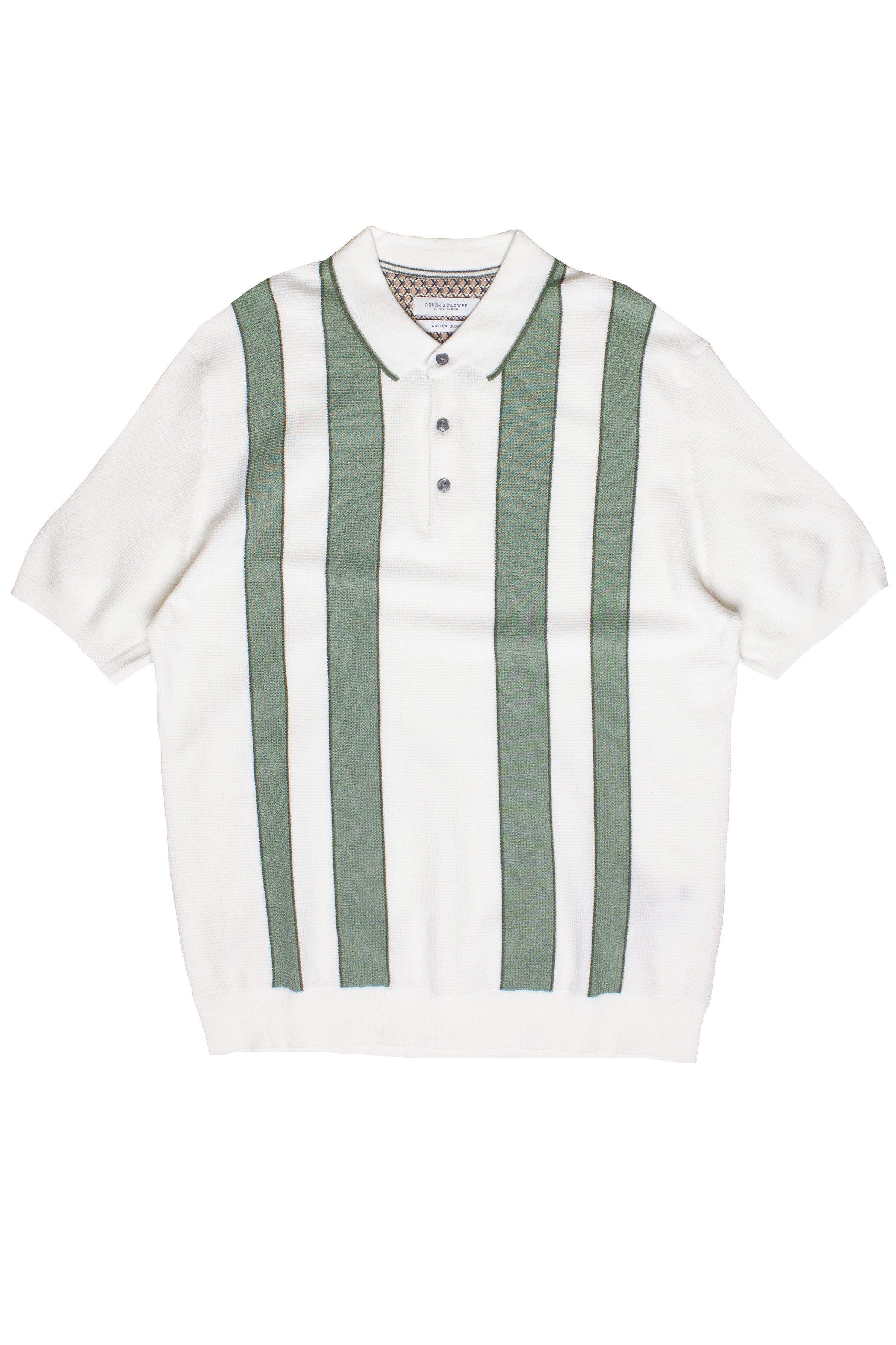 Striped Waffle Knit Polo