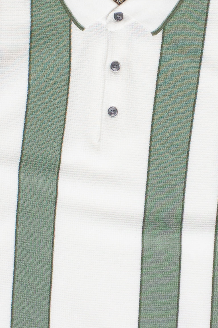 Striped Waffle Knit Polo