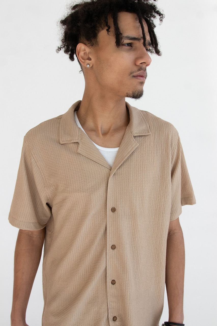 Lightweight Textured Button Up Shirt