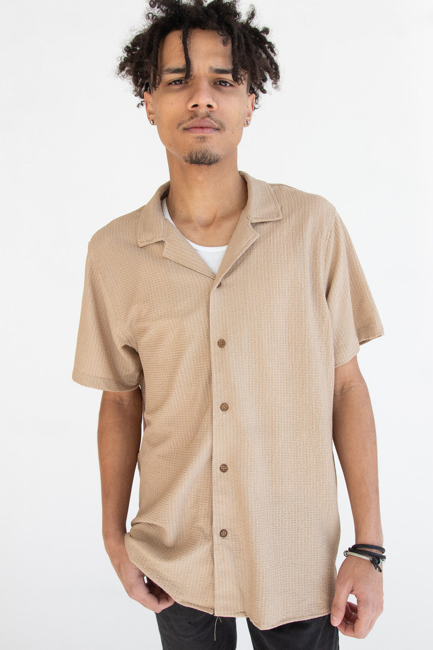 Lightweight Textured Button Up Shirt