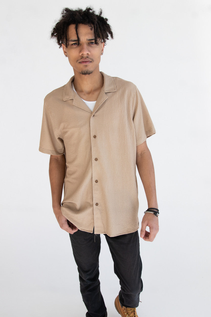 Lightweight Textured Button Up Shirt