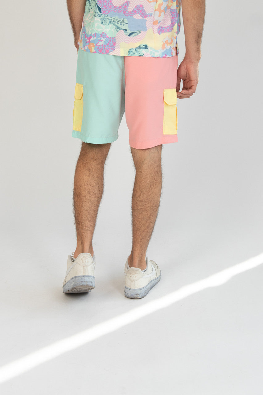 Pastel Color Block Shorts
