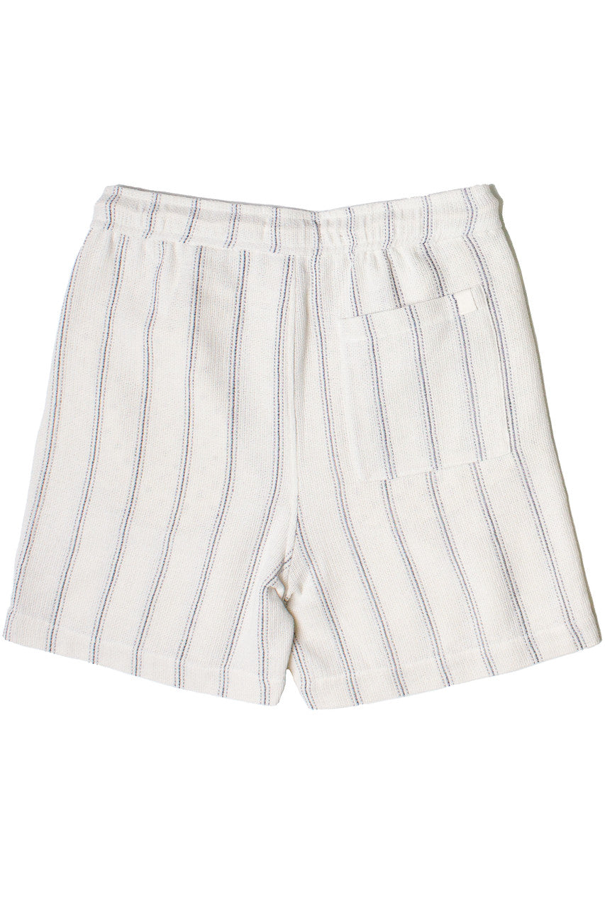 Black Striped Textured Woven Shorts