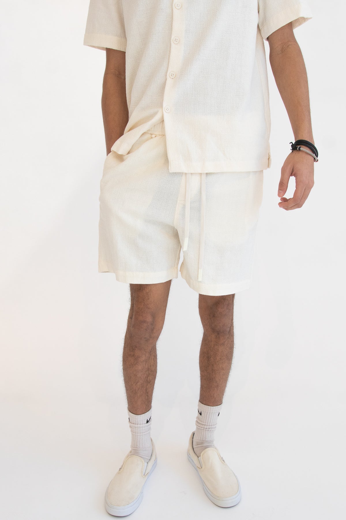 Alabaster Textured Shorts
