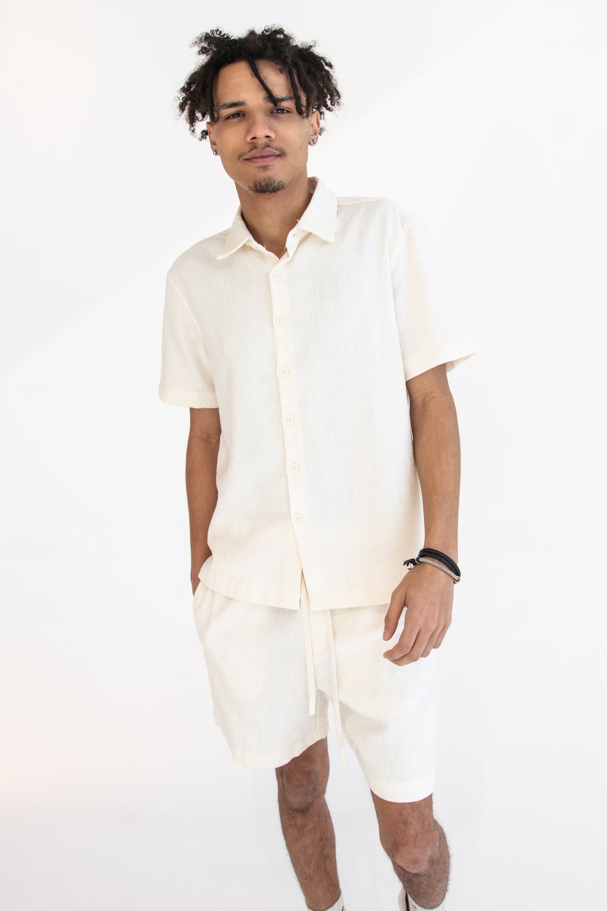 Alabaster Textured Shorts