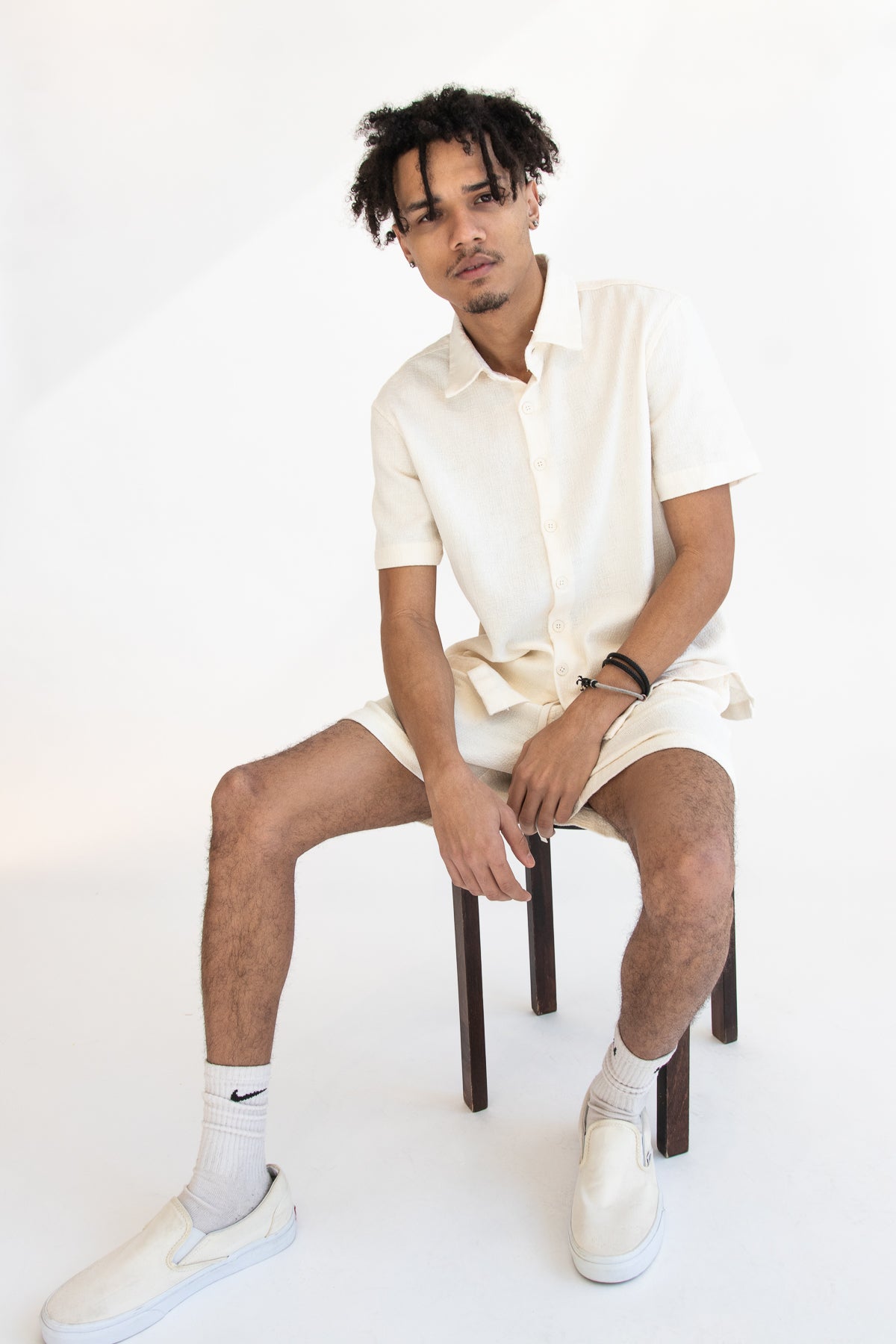 Alabaster Textured Shorts