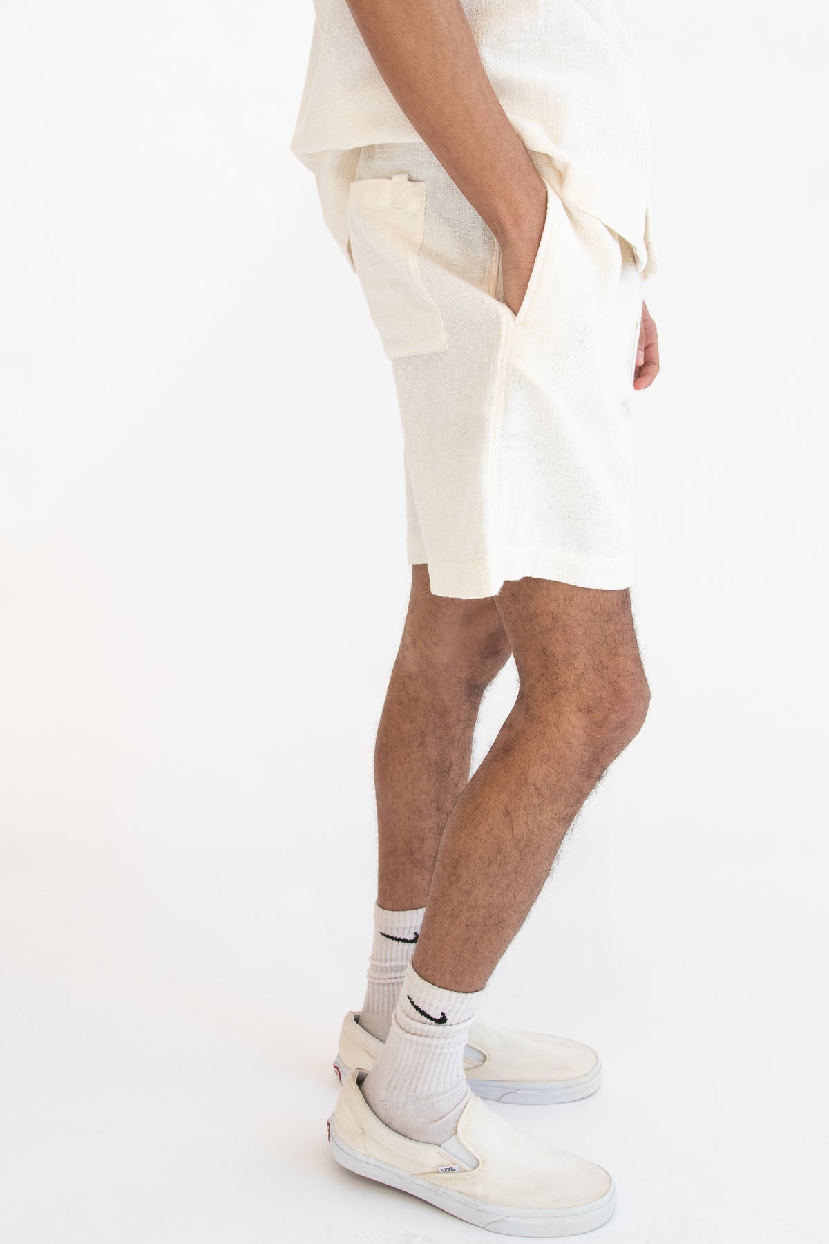 Alabaster Textured Shorts