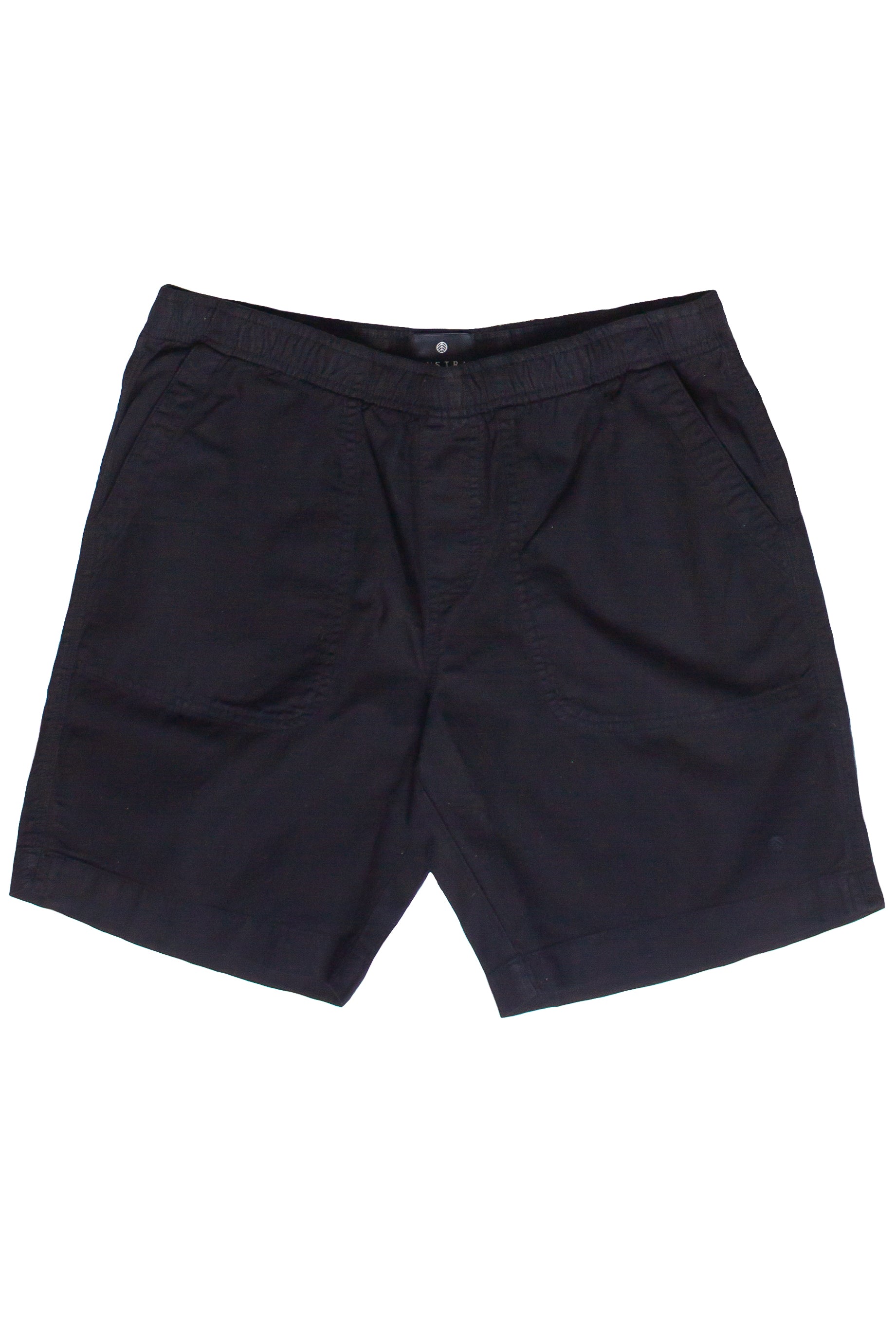Linen Cotton Blend Pull On Shorts - Black