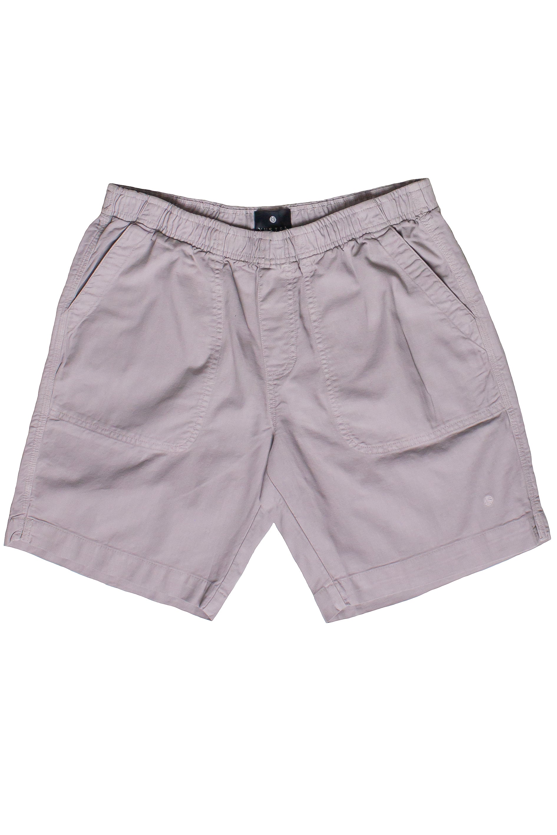Linen Cotton Blend Pull On Shorts - Gray
