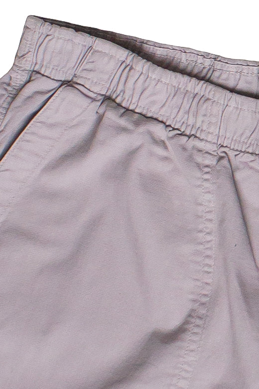 Linen Cotton Blend Pull On Shorts - Gray