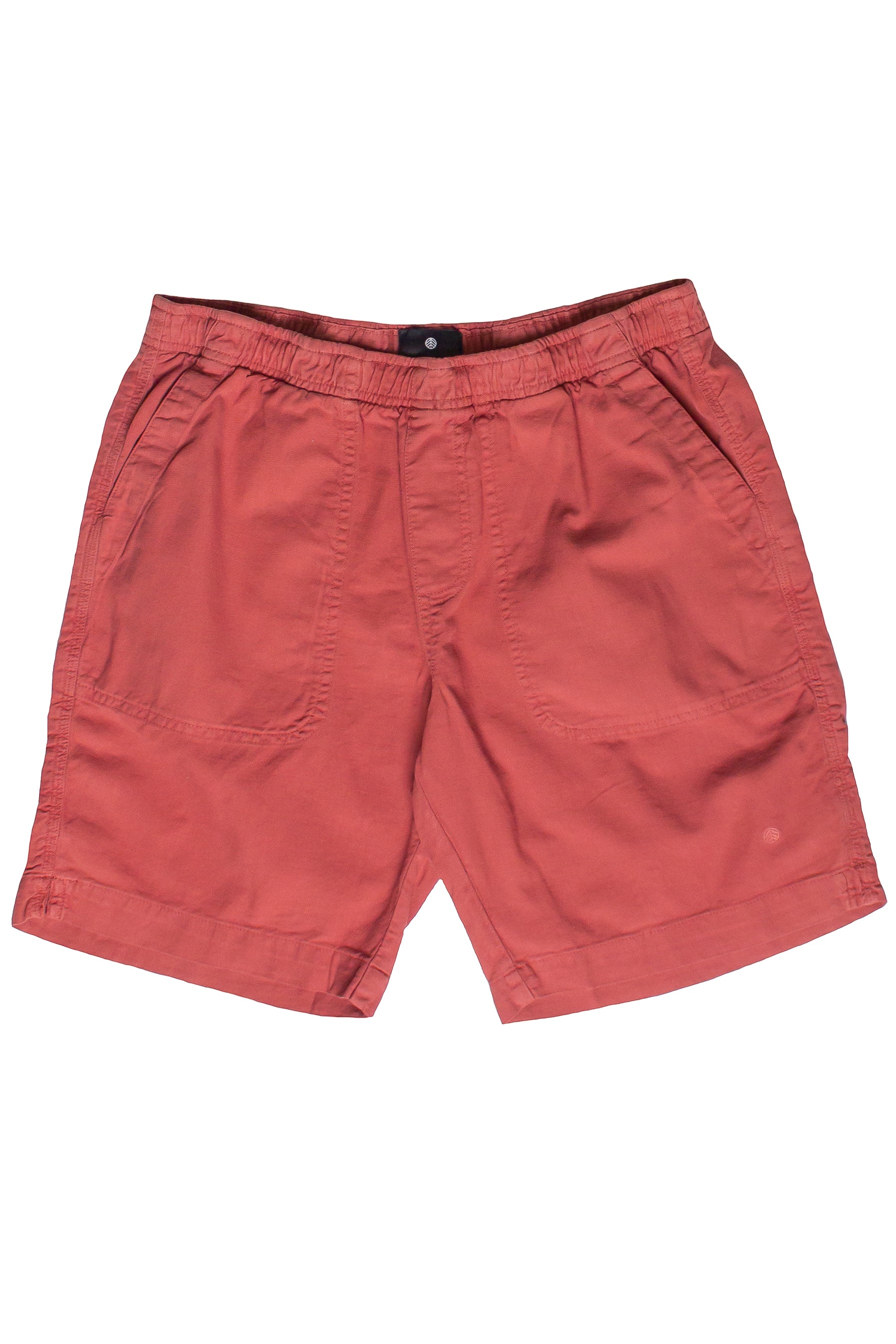 Linen Cotton Blend Pull On Shorts - Red