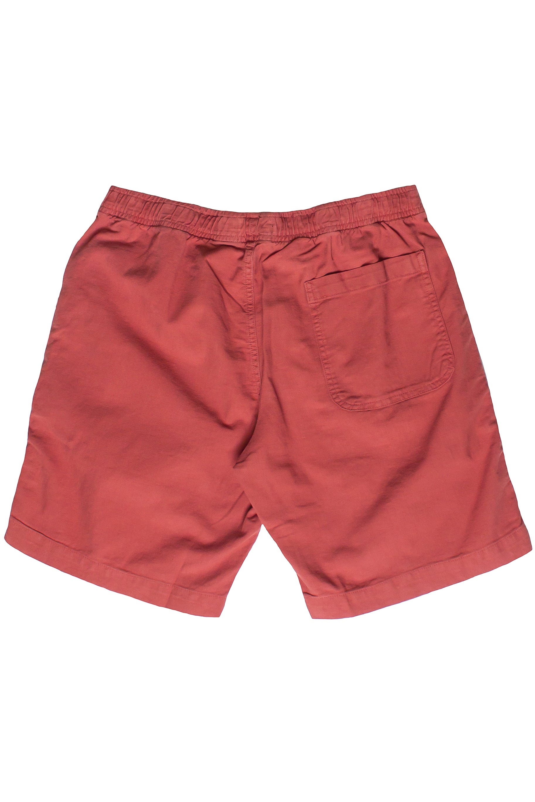 Linen Cotton Blend Pull On Shorts - Red