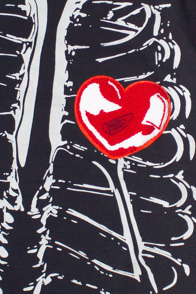 Heart Applique Ribcage Long Sleeve Tee